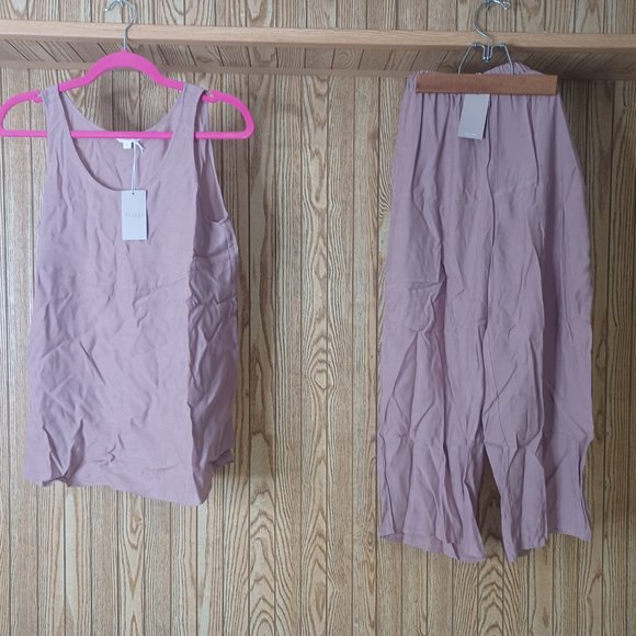 nap rayon wide leg caramel set tan color - Picture 2 of 5